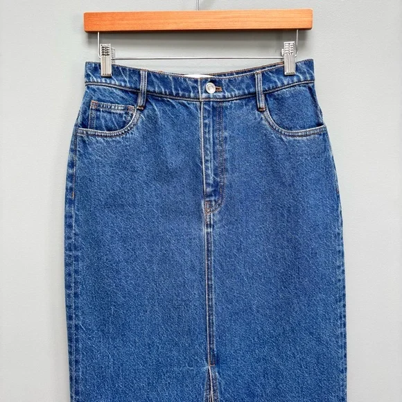 Derek Lam 10 Crosby Denim Midi Skirt Blue 27 - Picture 3 of 11